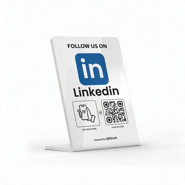 QR and NFC LinkedIn Followers Stand