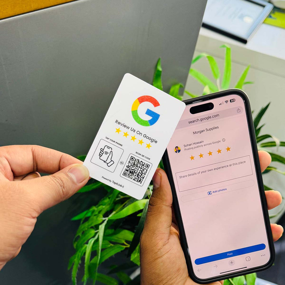 QR and NFC Google Review Card