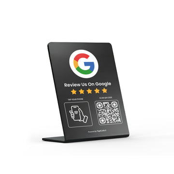 NFC + QR Google Review Display Stand (Black)